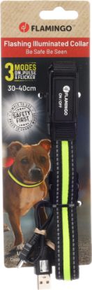 Billede af Dog Collar Flitzy Black & Yellow S 30-40cm 20mm