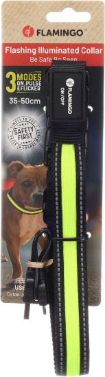 Billede af Dog Collar Flitzy Black & Yellow M 35-50cm 25mm