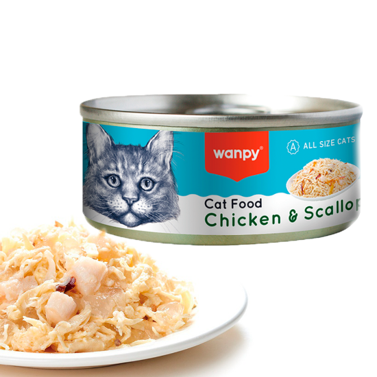 Billede af Wanpy Cat Canned Food Chicken & Scallop 95g