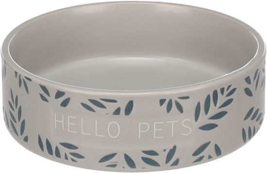 Billede af FEEDING AND DRINKING BOWL HAMSTER LEAFS ROUND GREY