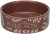 Billede af FEEDING AND DRINKING BOWL RABBIT LEAFS ROUND BROWN