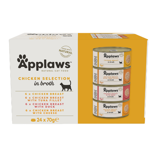 Billede af Applaws Cat Tin - Chicken Selection in Broth 24x70