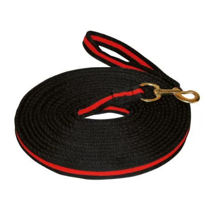 Billede af Lunge Whip soft lux black with muskuton 8 m Red