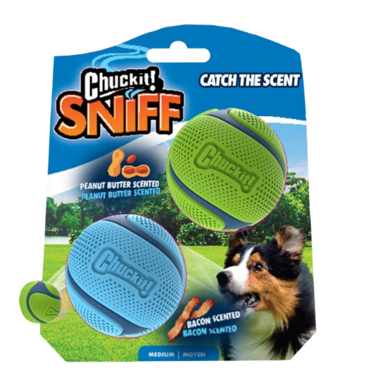 Billede af Chuckit Sniff Fetch Ball Grønur/Bláur 2 stk M