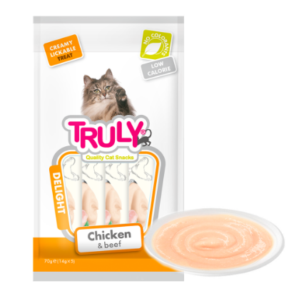 Billede af Truly Cat Creamy Lickable Chicken & Beef 70g