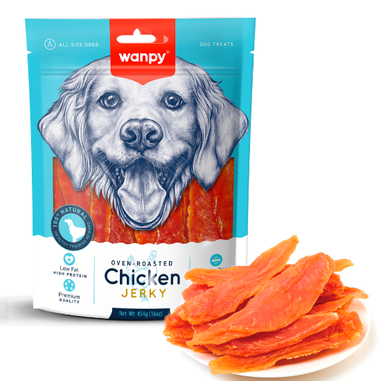 Billede af Wanpy Dog Chicken Jerky Value Pakki 454g
