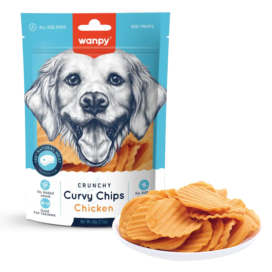 Billede af Wanpy Dog Crunchy Curvy Chips 100g