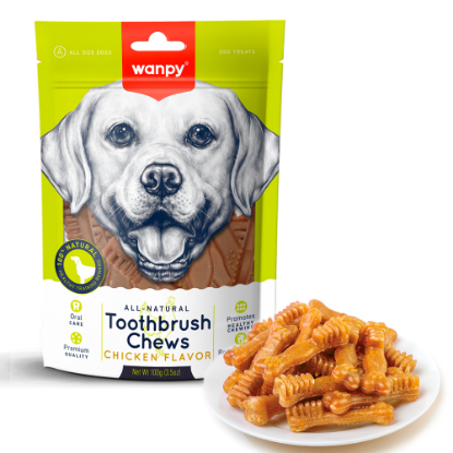 Billede af Wanpy Dog Toothbrush Chews (Høsnarunga) 100g