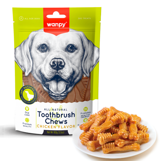 Billede af Wanpy Dog Toothbrush Chews (Høsnarunga) 100g