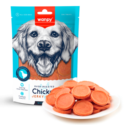 Billede af Wanpy Dog Chicken Jerky Chips 100g