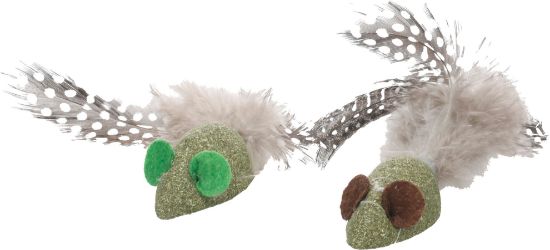 Billede af TOY Katti Mus m. Fjer S 11,5x2,5x2,5cm