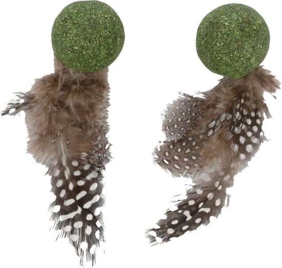 Billede af TOY Katti Catnip Bolde m. Fjer 9,5x3x3cm