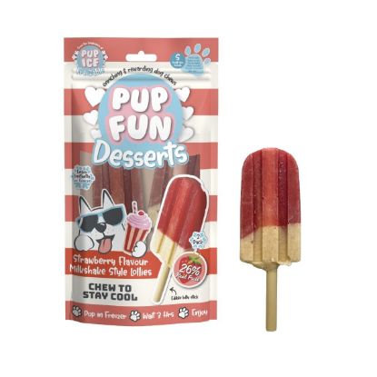 Billede af PupFun Milkshake is, Jordbær 2st