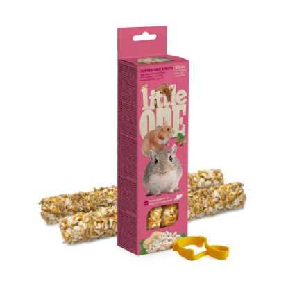 Billede af Little One Sticks Puffede ris og nødder, 2x55 g