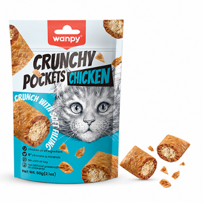 Billede af Wanpy Cat Crunchy Pockets Chicken 60g